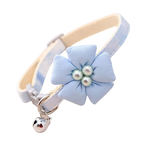 BHFYOB Hundehalsband für Hündinnen, Blumendekoration, Haustier-/Katzenhalsband mit Sicherheitsverschluss, Metallglocke von BHFYOB