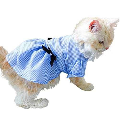BHFYOB Hundekleid für kleine Hunde, Mädchen, Röcke, kariertes Kleid für Hunde, Welpen, Katzenkleider für Katzen, Haustierkleider, Welpenrock von BHFYOB