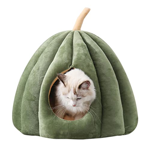 BHFYOB Katzenbett für Indoor-Katzen, kleine Hunde, warmes Bett, Haus, 35,1 cm, waschbar, Welpenzelt, Bett, Kätzchen, Höhle, Hütte, abnehmbares Kissen von BHFYOB