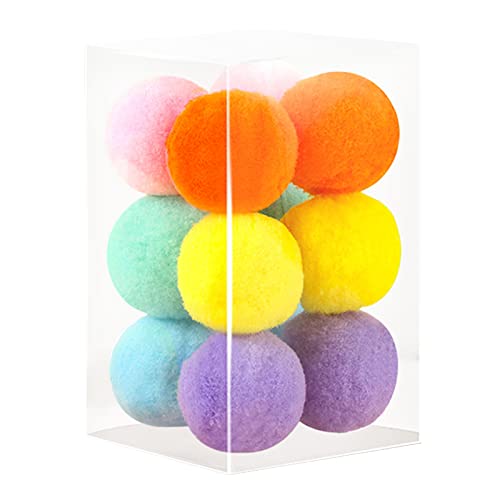 BHFYOB Katzenspielzeugbälle, 4,6 cm / 3 cm, weiches Kätzchen-Pompon-Spielzeug, interaktives Spielen, leiser Ball, Katzen, Lieblingsspielzeug, 12 Stück von BHFYOB