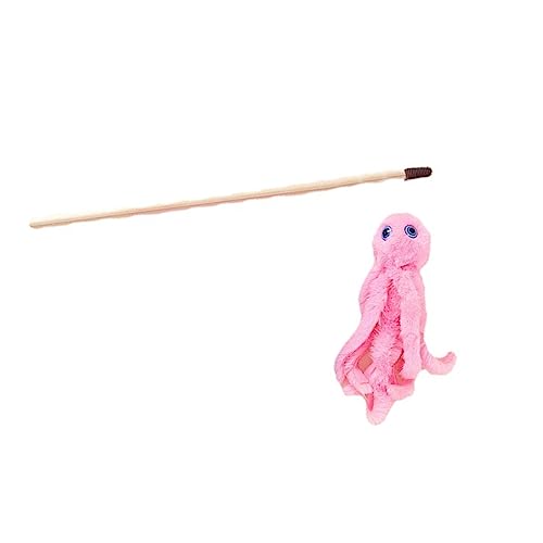 BHFYOB Lovely Cat Toy Funny Simulation Fish Furry Octopus Funny Exercise Teaser Stick Toy for Kitten with Furry Pendant von BHFYOB