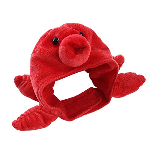 BHFYOB Lustige Haustiermütze für Katzen, niedliches rotes Oktopus-Design, weich, bequem, Kawaii-Kostüm, Zubehör, tiersicheres Material von BHFYOB