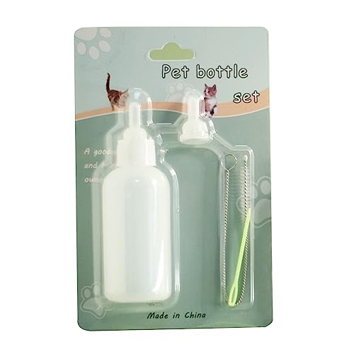 BHFYOB Pet Feeding Bottles Kit 4 Pcs Set Newborn Small Animal Milk Bottle for Kitten Puppy Nursing Nippel Cleaning Brush 57.7 g von BHFYOB