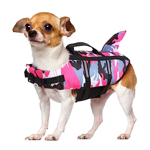 BHFYOB Pet Life Preserver Weste, Hundeschwimmweste, verstellbarer Gürtel mit Griff für Pool, verstellbare Hundekleidung von BHFYOB