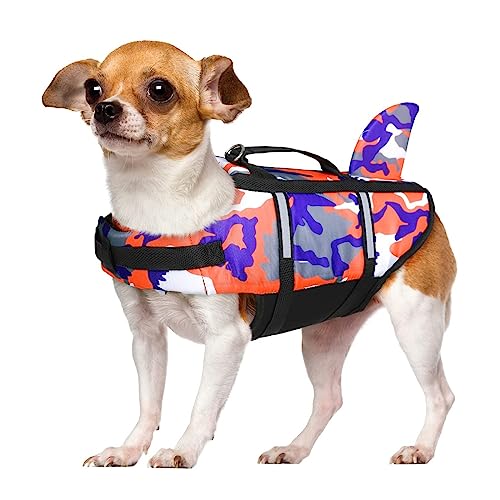 BHFYOB Pet Life Preserver Weste, Hundeschwimmweste, verstellbarer Gürtel mit Griff für Pool, verstellbare Hundekleidung von BHFYOB