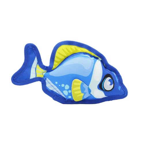 BHFYOB Quietschendes gefülltes Cartoon-Fisch-Form-Kauspielzeug für Hunde, weiche Reinigung, Massagezubehör, Haustier-Caroon Fish Molar Pet Supplies von BHFYOB