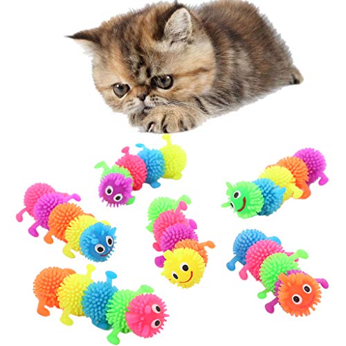 BHFYOB Silikon für Raupenspielzeug Haustier Welpen Kätzchen Spielzeug Lustig für Katze Kauspielzeug Haustier Interaktiv zum Spielen für Haustiere Hund für Katze von BHFYOB