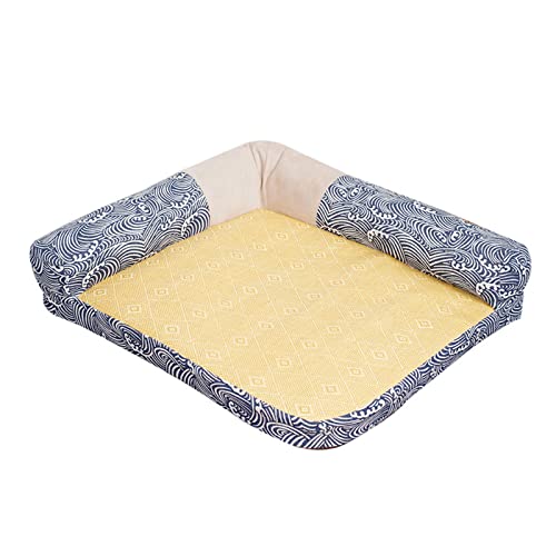 BHFYOB Sommer-Kühlmatte für Haustiere, kleine Katzen, selbstkühlende Pads, natürlich, atmungsaktiv, Rattan, Liege, Schlafsofa für Spielzeugrassen, Hunde von BHFYOB