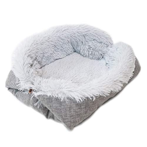 BHFYOB Weiches flauschiges Hundebett für Katzenbetten, langes Plüsch-Hundebett, Sofa, Schlummerfunktion, Schlafgeschenk für Haustierbesitzer, Haustierhaus, Sofa, Matte, warme Hundehütte von BHFYOB