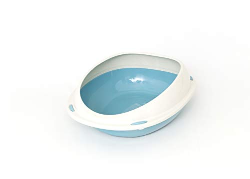 BIANCHERIAWEB Katzentoilette oval 57 x 40 x 19 cm Modell 700089 Farbe Hellblau von BIANCHERIAWEB