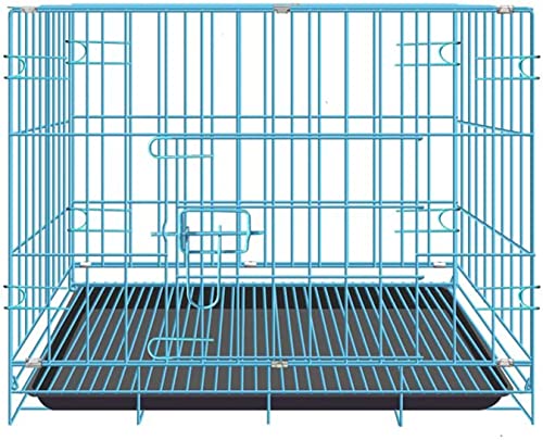 Hundekäfige – Hundelaufstall,2-türiger Drahtkäfig/Zuhause,Welpenkäfig mit Abnehmbarer Kunststoffschale,robuste Box,perfekt für das Welpentraining (Blau,70 x 50 x 60 cm,geeignet für 15 kg) von BICIBO