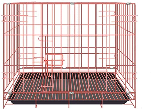 Hundekäfige – Hundelaufstall,2-türiger Drahtkäfig/Zuhause,Welpenkäfig mit Abnehmbarer Kunststoffschale,strapazierfähige Box,perfekt für das Welpentraining (Pink 50 * 37 * 40 cm,geeignet für von BICIBO