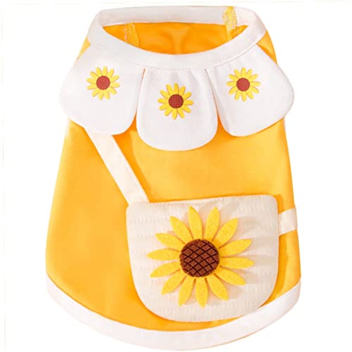 Hund Sonnenblume Kleid Hund Sommerkleid Katze Kleid Outfits Weich Atmungsaktiv Hund Baumwolle Outfits Und Hundekleidung Für Small Medium Large X-Large XX-Large Hund Mädchen Welpen Leichte Haustier Kleider von BIECWIAY