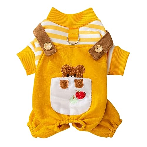 Hunde-Overall Haustier Streifen Pullover Shirt Hund Overalls für kleine Hunde Welpen Herbst-Winter Hundehose von BIECWIAY