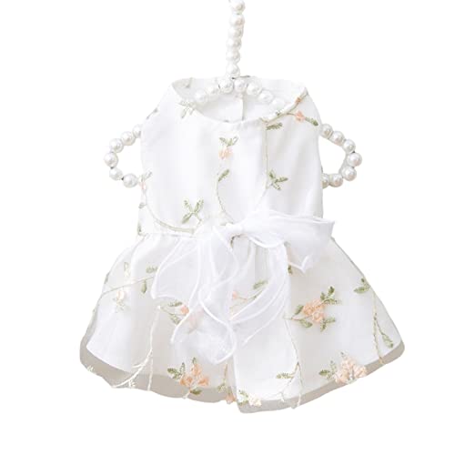 Hundekleid Hund Prinzessin Kleider Outfit Welpen Hund Rock Spitze Glänzend Bestickte Schleife Haustier Kleidung Mädchen für Hochzeit Geburtstag Party Katzenbekleidung von BIECWIAY