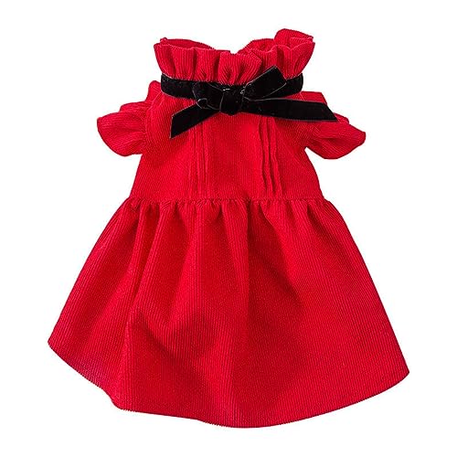 Rot Cord Hund Kleid Pullover für Kleine Hunde Mädchen Set Hund Winter Kleid Welpen Kleidung Weihnachten von BIECWIAY