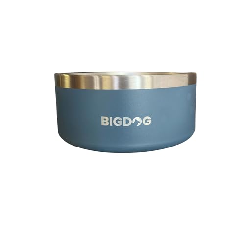 BigDog Hundenäpfe, Hundenäpfe für große Hunde, Edelstahl Hundenäpfe, kein Verschütten Hundenäpfe, Hundenapf und Wassernapf (1,8 l, Grau) von BIGDOG