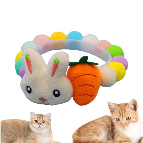BIGUD Cartoon-Haustierhalsband - Weihnachts-Plüschhalsband für Hunde und Katzen | Abnehmbare, verstellbare weiche Welpenhalsbänder mit Plüschpuppenanhänger von BIGUD