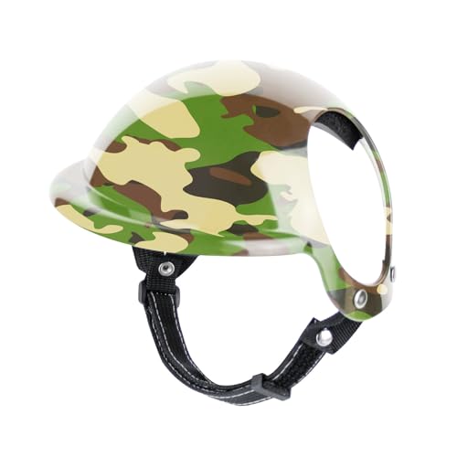 Camouflages Haustierhelm für Hunde, modisch, bequem, Reitmütze für Haustier, Motorrad, Fahrrad, Motorrad von BIGULA