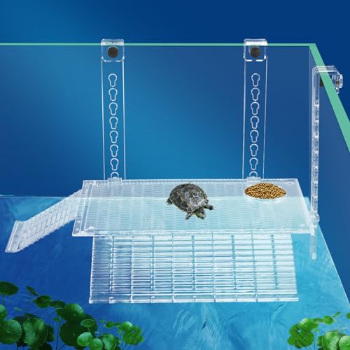 Binano Schraubenlose Installation Turtle Basking Plattform Hängende Schildkröte Rampe für Schildkrötentank Aquarium (Medium) von BINANO