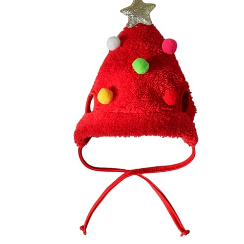 BINGGA Hundehut, bunte Pompons, Mütze, Kopfbedeckung, Weihnachten, Weihnachtsbaum, Pompons, Kopfbedeckung, Party-Kostüm-Zubehör von BINGGA