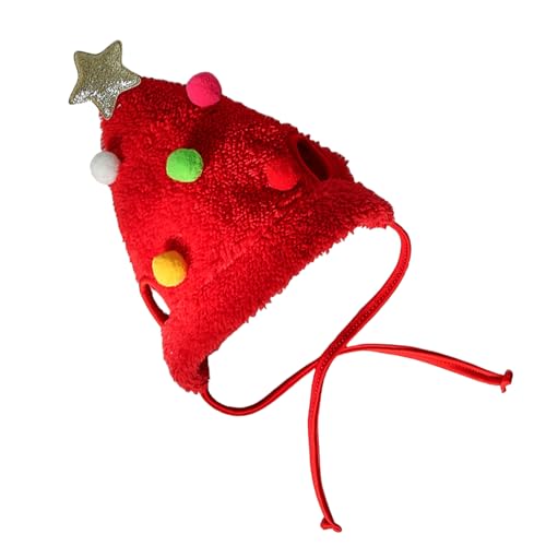 BINGGA Hundehut, bunte Pompons, Mütze, Kopfbedeckung, Weihnachten, Weihnachtsbaum, Pompons, Kopfbedeckung, Party-Kostüm-Zubehör von BINGGA