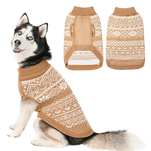 BINGPET Hjumarayan Hundepullover,Hunde Pullover Kleine Hund,Ultra Weiche Thermische Winter Warme Welpen Sweatshirt,Haustier Weihnachtspullover,Haustier Pullover - Beige L von BINGPET