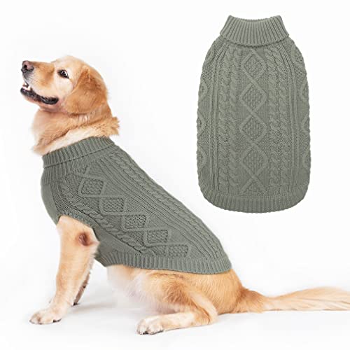 BINGPET Rollkragenpullover für Hunde – Klassischer Zopfstrickpullover für Hunde und Katzen von BINGPET