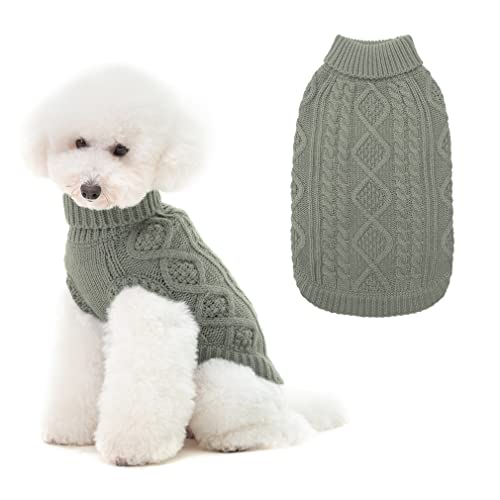 BINGPET Rollkragenpullover für Hunde – Klassischer Zopfstrickpullover für Hunde und Katzen von BINGPET