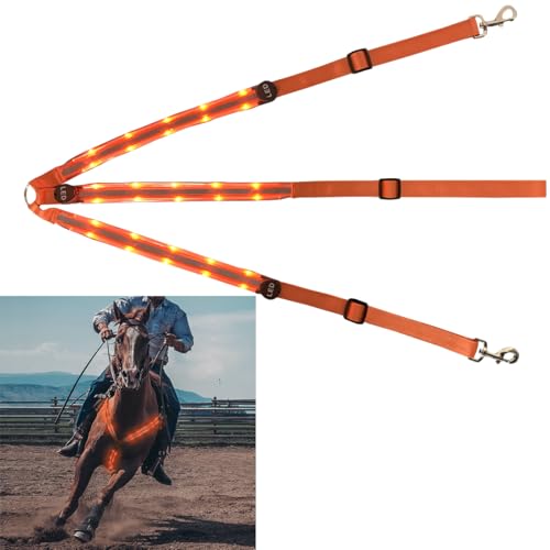 LED Pferdegeschirr Verstellbar Luminous Horse Vorderzeug Brustgurt für Pferde für den Pferdesport(Orange) von BININBOX