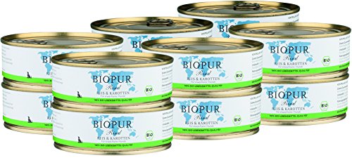 BIOPUR Bio Hundefutter Rind, Reis & Karotten für Hunde 12x200g von BIOPUR Tiernahrung