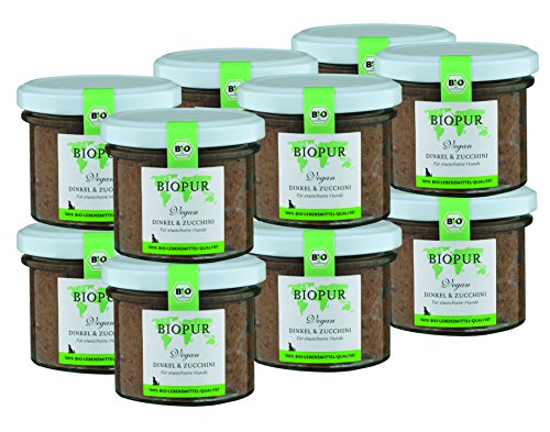 BIOPUR Bio Hundefutter Vegan, Dinkel & Zucchini für Hunde 12x100g von BIOPUR Tiernahrung