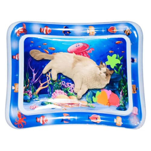 BIOSA Sensorische Wassermatte für Katzen, Wassersensorische Matte für Katzen, Interaktives Katzenspielzeug, Aufblasbare Sensory Water Play Mat für Katzen, Hunde Wasser Spielmatte, Wassermatte von BIOSA