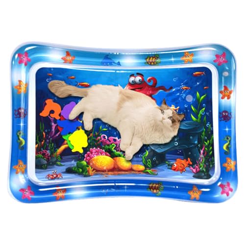 BIOSA Sensorische Wassermatte für Katzen, Wassersensorische Matte für Katzen, Interaktives Katzenspielzeug, Aufblasbare Sensory Water Play Mat für Katzen, Hunde Wasser Spielmatte, Wassermatte von BIOSA