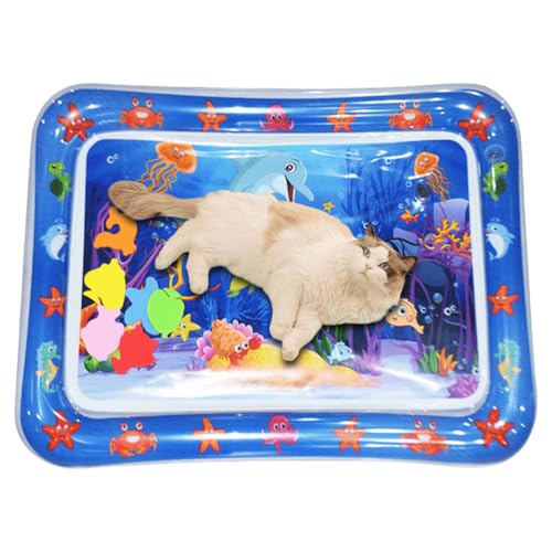 BIOSA Sensorische Wassermatte für Katzen, Wassersensorische Matte für Katzen, Interaktives Katzenspielzeug, Aufblasbare Sensory Water Play Mat für Katzen, Hunde Wasser Spielmatte, Wassermatte von BIOSA