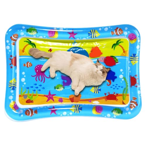 BIOSA Sensorische Wassermatte für Katzen, Wassersensorische Matte für Katzen, Interaktives Katzenspielzeug, Aufblasbare Sensory Water Play Mat für Katzen, Hunde Wasser Spielmatte, Wassermatte von BIOSA