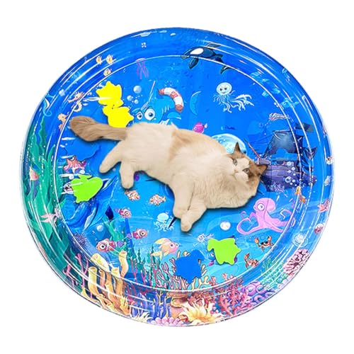 BIOSA Sensorische Wassermatte für Katzen, Wassersensorische Matte für Katzen, Interaktives Katzenspielzeug, Aufblasbare Sensory Water Play Mat für Katzen, Hunde Wasser Spielmatte, Wassermatte von BIOSA