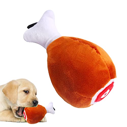 BIOTAT Hähnchenschenkel Quietschendes Hundespielzeug - Interaktives langlebiges quietschendes Hundespielzeug | Hund Quietschendes Plüschtier Durable Dog Squeaker Plüsch Gefülltes Chew Dog Toy von BIOTAT