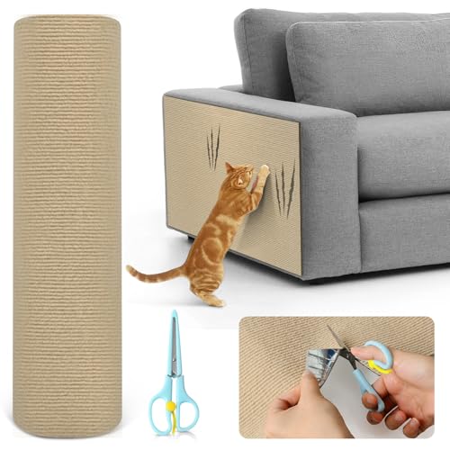 Kratzmatte Katze Selbstklebend, Kratzschutz Sofa Katze, Kratzfolie Katzen Selbstklebend, Kratzfolie Katzen Selbstklebend, Kratzschutz Wand für Türen Anti Kratz Folie 2m x 30cm von BIQIQI