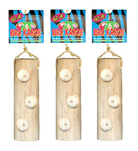 BIRD KABOB Wesco Pet Vogelspielzeug Ole Junior (17,8 cm lang x 5,1 cm breit) – 3 Stück von BIRD KABOB