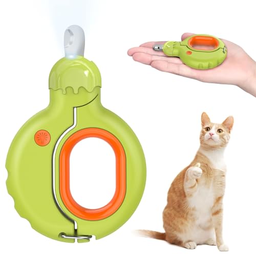 BIRDTOBR Krallenschere mit Led Licht für Katzen Hunde, Professionelle Nagelknipser Scharfe Klinge Sicheres, Krallenschere für Katzen Hunde für Mittlere und Kleine Haustiere Krallenpflege von BIRDTOBR