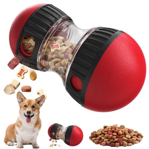 Rolling Feeder Hundespielzeug, Interaktives Futterspielzeug für Hunde, Verstellbarer Leckerli Spender, Intelligenzspielzeug für Hunde, Hunde Puzzle Spielzeug für Große, Kleine Und Mittelgroße Hunde von BITOYO