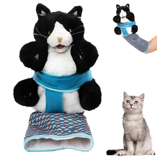 BIUBIULOVE Katzenpuppen-Ringer, Katzen-Ringer-Spielzeugpuppe, Katzen-Handpuppen-Ringer, Antarktischer Ringer, Interaktive Handpuppe, Mit Robuster Polsterung Für Sicheres Spielen (1 Stück) von BIUBIULOVE