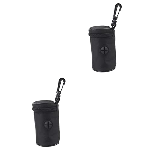 BIUDECO 2 Stücke Reise Tuch Outdoor Leine Abfallbeutel Schwarz Spender Poop Container Walking Tasche Leichte Tragbare Taschenhalter Für Haustiere Zubehörträger Oxford Für Hund Welpen von BIUDECO