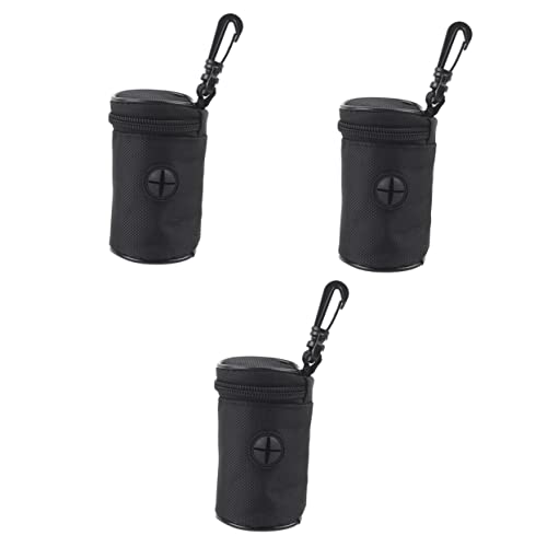 BIUDECO 3 Stücke Beutel Welpen Halter Haustier Outdoor Spender Tuch Leichte Schwarze Tasche Spaziergang Kacke Tragetaschen Leine Abfallträger Für Sammler Hund Oxford Befestigungszubehör von BIUDECO