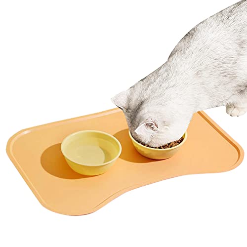 BIUDUI Napfunterlage Hund Katzen Fressnapf Unterlage Hunde Futtermatte Hundenapf Futternapf Matte Für Futter Und Wasser Leicht Zu Reinigendes Hunde-Tischset 45x29,5 cm von BIUDUI