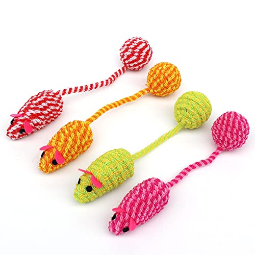 BIUDUI Spielmaus Katzenspielzeug Quietschendes Katzenminzen Spielzeug Interaktive Plüsch Maus Spielzeug Katze Beißring Kauspielzeug Für Katzen,entzückendes Haustier Spielzeug(4pcs Zufällige Farbe) von BIUDUI