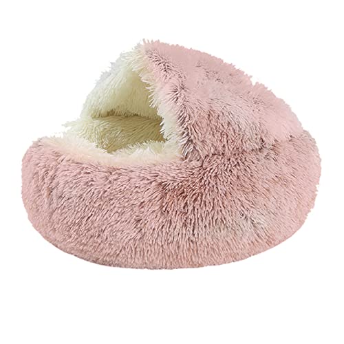 40/50 cm Superweiches Katzenbett Zwinger Winter Warm Rundes Hundewelpen Schlafkissen Lange Plüsch Haustiermatte Haus-Rosa Plüsch,L 50 X 50cm,Vereinigte Staaten von BJBLGMR