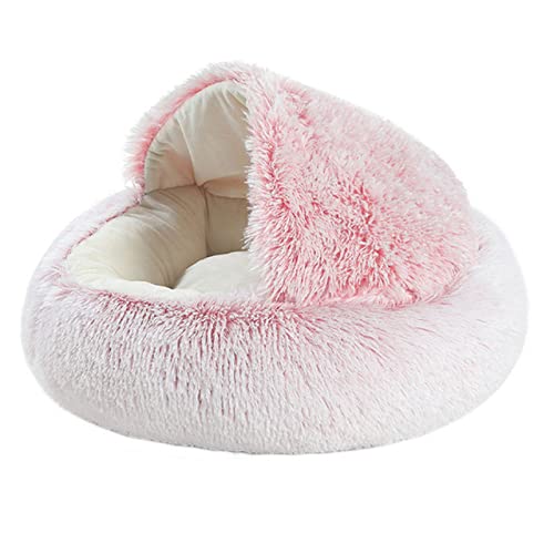 40/50cm Super Weiches Katzenbett Zwinger Winter Warm Rundes Hundewelpen Schlafkissen Lange Plüsch Haustiermatte Haus-Rosa Glatt,S 40 X 40cm,China von BJBLGMR