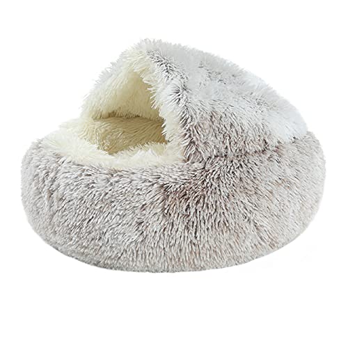 40/50cm Superweiches Katzenbett Hundehütte Winter Warm Runder Hund Welpen Schlafkissen Lange Plüsch Haustiermatte Haus-Kaffee Plüsch,L 50 X 50cm,China von BJBLGMR